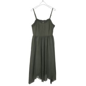 Shein Luxe Olive Green Sleeveless Spaghetti Strap Midi Dress Medium